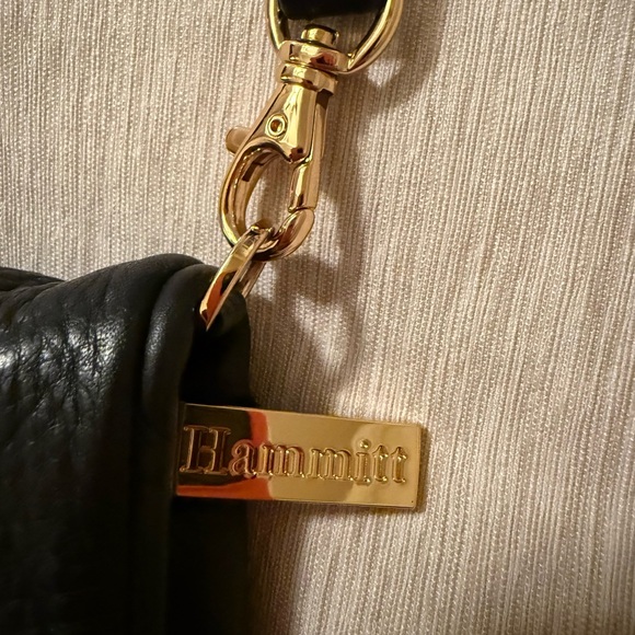HAMMITT VIP Black and Gold Crossbody Bag buttery soft pebbled leather - Picture 7 of 13